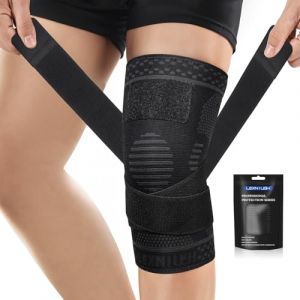 Genouill&egrave;re Sport pour Homme et Femme, R&eacute;glable Genouillere Arthrose Genou, Genouill&egrave;re de Compression Pour Ligamentaire, ACL/MCL, D&eacute;chirures du M&eacute;nisque, Soulagement Douleur Genou, Course Noir XXL (TRANS MARKET CONS, neuf)