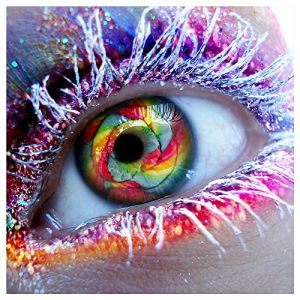 DCIDBEI DIY 5D Square Diamond Painting carr&eacute; 40x40 cm Broderie Diamant Grand Format Yeux Peinture au Diamant Yeux Color&eacute;s Toile Maison Chambre Salon D&eacute;cor Peinture Numero Adulte Toile Diamant (BEIMIN, neuf)