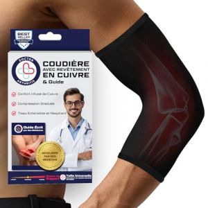 Coudiere Tendinite Cuivre, Con&ccedil;ue par des M&eacute;decins, Coudiere Epicondylite, Soutien et Compression Coude, Soulage Arthrite Arthrose et Tendinite Coude, Livret Inclus &Eacute;crit par un M&eacute;decin [M] (Better Living EU, neuf)