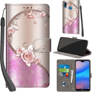 PHINIENLAND Coque pour Huawei P20 Lite Cover [Housse en Cuir PU Premium] [Etui &agrave; Rabat] [Pochette de Portefeuille], &Eacute;tui de Protection pour Huawei P20 Lite,Rose (TYLP BUSINESS, neuf)