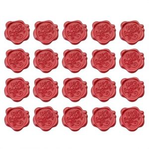Heanvmyss Autocollants de Sceaux,20 Pi&egrave;ces Autocollants de Cire Rouge,Sceaux de Cire,Timbre Cire Cacheter pour Invitation Mariage,Anniversaire,F&ecirc;te,Enveloppes (Heanvmyss, neuf)