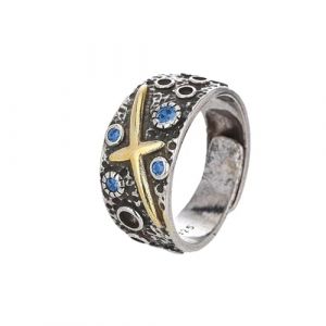 Auriselle Bague Homme R&eacute;glable Grande Croix de la Croix Vintage Viking R&eacute;tro Bague Ouverte Bague de Pouce Gothique Punk Bijoux Cadeaux pour Homme Gar&ccedil;on P&egrave;re (O&Uuml; ESTFOXGG, neuf)