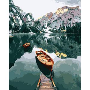 Kit de peinture par numéros pour adultes, kit de peinture à l'huile sur toile pour enfant avec pinceaux, pigments acryliques, dessin, peinture, 40,6 x 50,8 cm (bateau fermier (kaieteur, neuf)