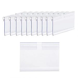 Porte-&eacute;tiquettes de prix, lot de 10 supports d'&eacute;tiquettes en plastique transparent pour &eacute;tag&egrave;re m&eacute;tallique, bacs de rangement pour &eacute;tiquettes de prix de d&eacute;tail, pr&eacute;sentoir d'&eacute;tiquettes de marchandises (Lead First, neuf)