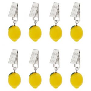 PH PandaHall 8pcs Poids de Nappe Citron Cintres Pinces de Poids de Nappe de Table Pinces de Poids de Nappe de Table Pendentif Citron Poids de Nappe pour Nappe de Pique Nique Extérieur (Yizhou EU, neuf)