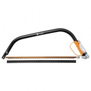 Fiskars Scie à bûches pour bois vert, Lame fixe, Longueur: 70 cm (24"), Protège-lame en plastique inclus, Acier, Noir/Orange, SW31, 1000615 (Verkter FR, neuf)