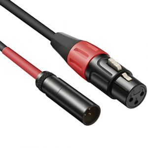 JOMLEY Mini XLR vers XLR Câble, XLR Femelle vers Mini XLR Mâle Microphone Audio Câble pour Caméra Blackmagic Poche 4K Assister Vidéo 4k - 0.3m (JOMLEY-EU, neuf)