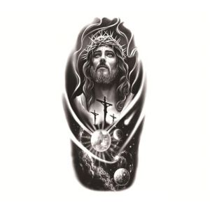 Taille: 208x95mm nouvel animal imperméable, autocollant de tatouage de totem de tête de tigre de tatouage d'ange de fleur(006) (CAOHCTTDDHJ, neuf)