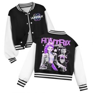 Kpop D-Demon H-Hunters Veste Enfants et Adolescents Veste Varsity Style Baseball, Y2K Style Streetwear avec Motif Anime, Blouson Aviateur pour Gar&ccedil;on & Fille (XINSAHN, neuf)