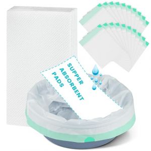 ACWOO Sac Hygi&eacute;nique Pour Chaise Perc&eacute;e, 25Pcs 53 * 40cm Doublures De Chaise Perc&eacute;e De Chevet Avec 25Pcs Coussinets Absorbants Jetables Pour Chaise Perc&eacute;e, Chaise Perc&eacute;e Super Absorbants (AOGOE-EU, neuf)