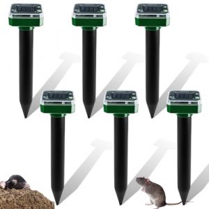 Lot de 6 Chasse Taupe Solaire: IP65 Imperméable Anti Taupe Solaire, Répulsif Solaire Anti-Taupes, Ultra Son Anti Taupe -Eloigner Taupe Solaire, Rrépulsif Souris Repeller Exterieur Anti Gopher (HQ SHENG LIMITED, neuf)