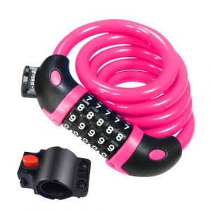REHKITTZ Antivol Velo,Cadenas de velos Long 120cm x 12mm,Câble Antivol pour Vélo Scooter Motos Portail Vélo avec 5 Chiffres Intelligente Code et Vélo Poussette,Verrouillage à Vélo Antivol (4US, neuf)