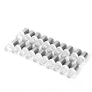 Qiilu 20Pcs T11 T4W LED Ampoules Blanc BA9S H6W 1895 Convexe 1 LED Auto Voiture LED Blanc Tableau de Bord Ampoule pour Les Clignotants, Les Feux de gyrophare lat&eacute;raux, Les Feux de Tableau de Bord (Ruttiy, neuf)