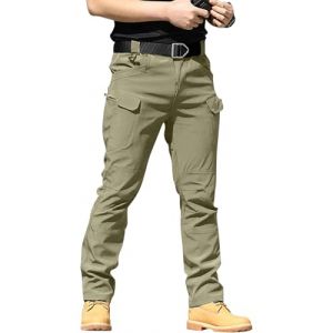 YAOBAOLE Pantalon Tactique Homme Pantalons Treillis Homme Militaire Pantalon Cargo Pantalons Chasse Kaki 2XL (YBLfashion, neuf)