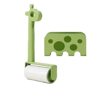 Rouleaux anti-peluches pour poils d'animaux de compagnie extra collants, rouleau d'épilation des poils d'animaux de compagnie, brosse de rasoir collant, gomme réutilisable avec design girafe pour (ziokuga, neuf)
