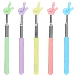 5 Pcs B&acirc;ton de Pointage R&eacute;tractable 68cm, Pointeur T&eacute;lescopique pour Enseignants, Pointeur de Extensible pour Pr&eacute;sentations Salle de Classe, &Eacute;cole, Bureau, B&acirc;ton de Pointeur de Doigt pour Enfants (B) (seareash, neuf)