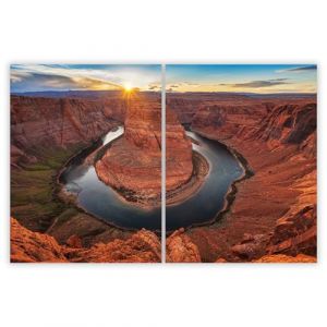 SMTDeco Protection plaque de cuisson, vitroc&eacute;ramique, verre tremp&eacute;, pour cuisini&egrave;res &eacute;lectrique, &agrave; induction,planche &agrave; d&eacute;couper 2 x 40x52 cm Lot de 2. Grand Canyon Marron (106717) (SMTDeco, neuf)