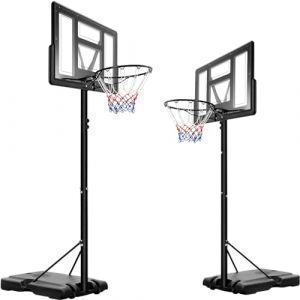Panier de Basket, Panier Basket Exterieur 230-305 cm, Panier de Basket-Ball sur Pied Portable avec roulettes & Panneau en PVC & Base de Lestage & Cadre Antirouille - Hauteur Réglable 5 Niveaux (Dorigod Trading Limited, neuf)