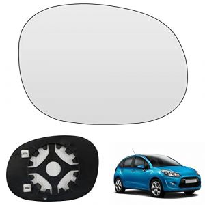 Verre de Rétroviseur Compatible avec Citroen C2 C3 Pluriel Peugeot 206 1007 2003-2009 Glace De Rétroviseur Chauffant (Droite) (rashion, neuf)