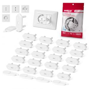 BAMBIGOOD® 20+4 Cache Prise Bébé Electrique - Caches Prises Murale Universal 10/16A, Schuko pour Sécurité Domestique, Cache Protection Prise Electrique Bebe, Protege Prise pour Securite Enfant (Blanc) (Bambigood, neuf)