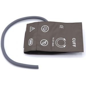 skmeditec Manchette PNI universelle pour enfant, brassard de tension artérielle de remplacement réutilisable en PU marron à tube unique de 14 à 21,5 cm, sans connecteur (Skmeditec Direct, neuf)