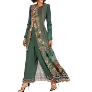 shownicer Femmes Combinaison Chic et &Eacute;l&eacute;gant Col Rond Jumpsuit D'&eacute;t&eacute; Manches Courtes Couleur Unie Combishort Slim Loose Casual Rompers M Arm&eacute;e Verte M (Bang Okay Design, neuf)