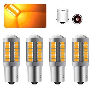 Sidaqi 4 X 1156BAU15S PY21W LED Ampoule Jaune Super Bright Ampoule 6000K 5630 33 SMD Voiture Avant et Arrière Clignotant 12-30V (Caiwanbing, neuf)