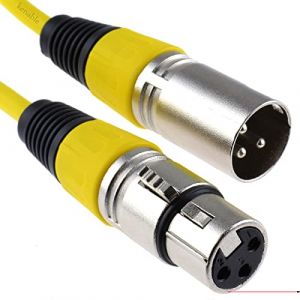 XLR 3 Broches Microphone Cordon Mâle vers Femelle l'audio câble Jaune 2 m [2 mètre/2m] (kenable ltd, neuf)