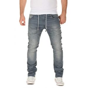 WOTEGA Noah - Pantalon Slim Fit pour Hommes - Jean Jogger Cargo pour Hommes - Pantalon de Jogging en Denim, Gris (Turbulence Grey 3R4215), W38/L38 (Clubfashion24 GmbH & Co. KG, neuf)