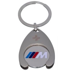 BMW M Perfomance Motorsport Porte-clés avec jeton de chariot Argenté, argenté (KRAH+ENDERS FULDA, neuf)