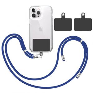 TBOC Pack: Cordon Collier Laniere Portable Universel [Bleu &Eacute;lectrique] + 2 [Patchs de Fixation Noir] Sangle de Suspension Amovible R&eacute;glable R&eacute;sistante Compatible Toutes T&eacute;l&eacute;phones Mobiles Smartphones (THE BIG OUTLET COMPANY, neuf)