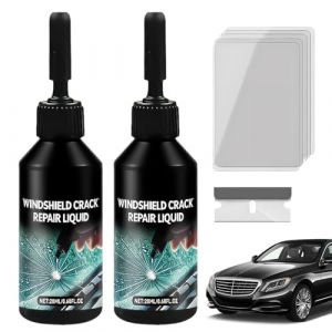 Kit Reparation Pare Brise, Colle Pare Brise Voiture Brise de Voiture R&eacute;paration Pare Brise, Kit de R&eacute;paration de Verre Fissur&eacute;, Toile D'araign&eacute;e, &eacute;toile, Entaille, Croissant de Lune Demi Lune (2pcs) (ComedyKing, neuf)