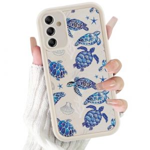 Kivlclri Coque pour Samsung Galaxy A25 5G 6,5", Aesthetic Bleu Tortue Motif Dessin &Eacute;tui Blanc Silicone Ultra Fine TPU pour Femmes Filles Antichoc Housse Cam&eacute;ra de Protection Cover, Anti-Rayures Case (Ulbrich Suzana, neuf)
