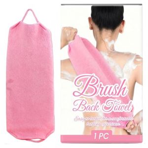 Serviette exfoliante - Longue brosse de bain - Serviette de douche - Machine &agrave; laver le corps douce avec poign&eacute;es pour le bras, les jambes, le cou et le dos - Convient pour les femmes, les hommes, les (winzuasl, neuf)