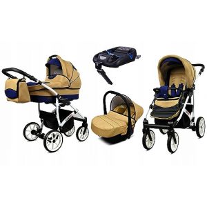 BabyLux&reg; Enfant Poussette Combin&eacute;e Set 4 en 1 - Largo - incl. Nacelle, Canne, Si&egrave;ge de voiture, ISOFIX Base - Si&egrave;ge Auto - Landau B&eacute;b&eacute; - avec Sac &agrave; langer, Habillage pluie etc. (BabyLux-shop, neuf)