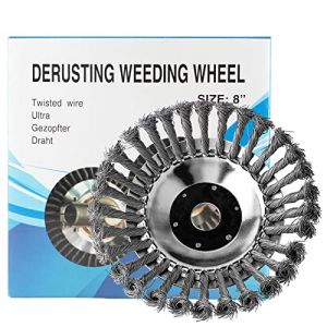 SWAWIS Brosse de Debroussailleuse Universelle, 200 x 25,4 mm Brosse de D&eacute;sherbage, T&ecirc;te Brosse D&eacute;sherbage pour D&eacute;broussailleuse Tete Brosse de Debroussailleuse 30 Brins Fil d'acier (8 Pouces) (Smawis, neuf)