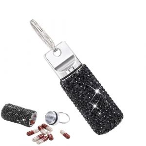 Porte-clés porte-pilule, porte-clés, petite boîte à pilules, porte-clés porte-pilule, support de boîte à pilules étanche et portable pour sac à main pour hommes et femmes, organisateur de pilules (yiyuxa, neuf)