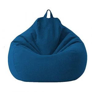 Highdi Enfants Peluche Sac Haricots Pouf Adultes Adolescents, Rangement de Jouets Stockage, Pouf Pliable Portable pour Fauteuil Déco Grande Fauteuil de Salon (80x90cm,Bleu) (Highdi, neuf)