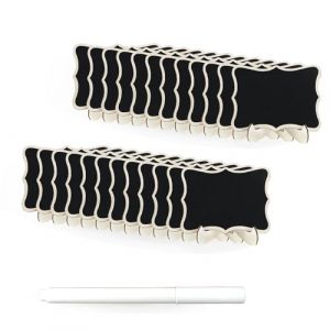 LEOEZYA Ardoise Effacable avec Support 24 Pièces,Mini Tableau noir Ardoise Pour Accessoires de Buffet,Etiquettes de Prix,Marque Place Mariage Ardoise,Fête et Anniversaire (Kaiwei-Global, neuf)
