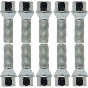Lot de 10 boulons de roue coniques argentés M14 x 1,5 28 mm (TUNERSHOP, neuf)
