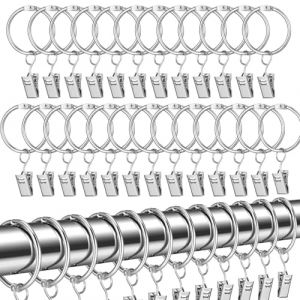 Anneaux de Rideaux, Anneau Rideau avec Pinces, 25 Pièces Anneaux Rideaux Metal avec Pinces, 32mm Pince a Rideau Clips Oeillet, Pince Rideaux, Anneau Rideau avec Pinces, Metal Pince à Rideaux Anneaux (Sweems, neuf)