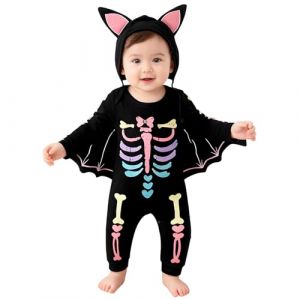 FUTERLY Deguisement Chauve Souris Bebe, Deguisement Halloween Bebe, Costume Halloween B&eacute;b&eacute;, Tenue Halloweens B&eacute;b&eacute;, Vetement Halloweens Bebes, Deguisement Squelette B&eacute;b&eacute;s, 6-9 Mois (GYFS-store, neuf)