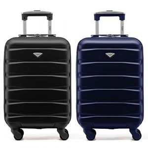 Flight Knight Lot de 2 valises rigides legeres en ABS a 4 Roues Cabine Bagage a Main Approuve Les compagnies aeriennes - British Airways et Taille maximale pour easyJet Grand Sac de Cabine 56x45x25cm (Prime Brands Group FR, neuf)