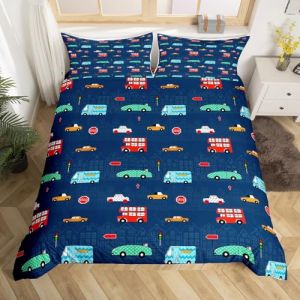 Homewish Housse de Couette 140x200 Fille Camion de Dessin Anim&eacute;, Parure de Lit Enfant Voiture 1 Personne, Sets de Housses de Couettes Motif Cars Bus, R&eacute;versible, avec 1 Taie d'oreiller 65x65 cm (Suzhou yiyanyun e-commerce Co., Ltd, neuf)