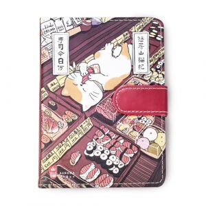 Composition carnet avec fermeture magn&eacute;tique, fournitures scolaires Journal intime Carnet de notes de dessins anim&eacute;s japonais Couverture imprim&eacute;e, A5 lign&eacute; Carnet d'&eacute;criture Peinture &agrave; la main (Corygo, neuf)