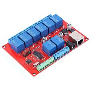 Module, Carte Relais Ethernet 8 Canaux Contrôleur de Module TCP UDP, Contrôle 8 Canaux Relais, avec 8 Boutons Locaux Configurables, électrique (Amoq313, neuf)