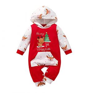TAGVO Body B&eacute;b&eacute; Gar&ccedil;on Fille No&euml;l, Body B&eacute;b&eacute; Gar&ccedil;on Fille No&euml;l Bebe Grenouill&egrave;res, Enfant Deguisement No&euml;l b&eacute;b&eacute; Pull de No&euml;l Barboteuse, Pyjama No&euml;l Bebe Jumpsuit Deguisement Enfants (lipsd eu, neuf)