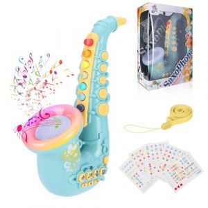 Coikes Saxophone Jouet pour Enfants Saxophone 8 Notes en Plastique avec Instruments de Musique de Musique Jouet &eacute;ducatif pr&eacute;coce Portable Trompette pour Enfants B&eacute;b&eacute; Gar&ccedil;ons Filles (Bleu) (Coikes, neuf)