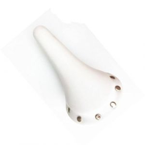 WAZUBC Selle de V&eacute;lo en Cuir PU, Si&egrave;ge de V&eacute;lo Universel Vintage &agrave; Rivets Adapt&eacute;s pour V&eacute;lo de Piste et V&eacute;lo &agrave; Engrenage Fixe (Blanc) (Baarblous, neuf)