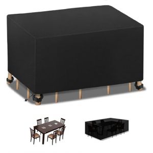 Zhadongli Art Housse Protection Salon de Jardin 120x100x90cm Bache Table Jardin, Rectangulaire Housse Table de Jardin Imperméable, Anti-UV, 420D Oxford Tissu Housse de Table Extérieur (SBKD Inc, neuf)